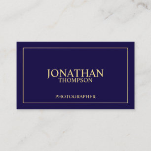 Professional Elegant Navy Blue and Gold Business Card