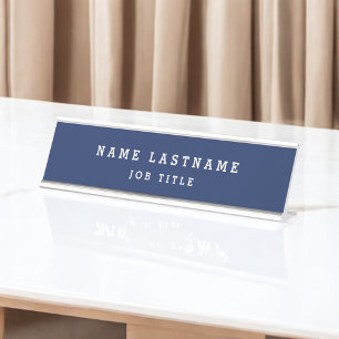 Professional Elegant Navy Blue Desk Desk Name Plate