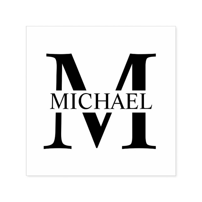 Professional Elegant Personalized Monogram Self-inking Stamp (Design)