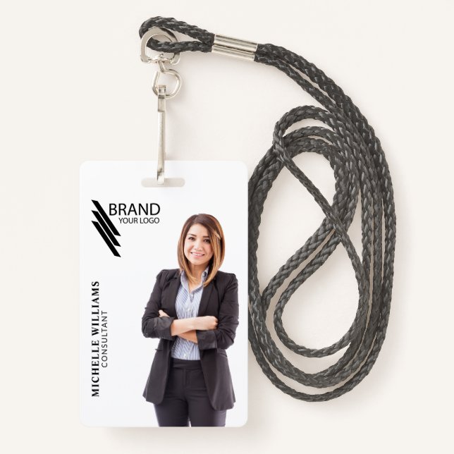 Professional Elegant Photo And Logo  Badge (Front with Lanyard)