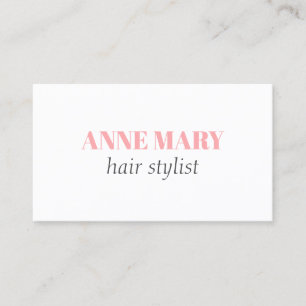 Professional Elegant Pink Grey Hairstylist Salon  Business Card