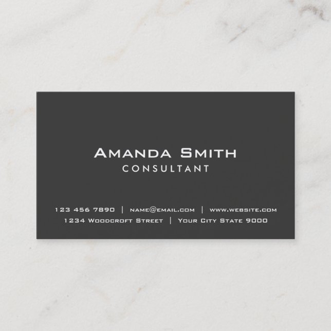 Professional Elegant Plain Black Makeup Artist Business Card (Front)