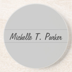 Professional elegant plain minimalist calligraphy coaster