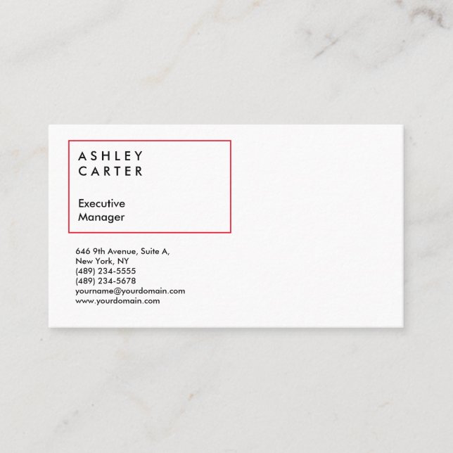 Professional elegant plain minimalist modern business card (Front)