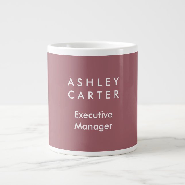 Professional elegant plain minimalist modern large coffee mug (Front)