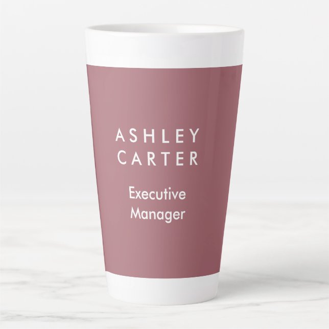 Professional elegant plain minimalist modern latte mug (Front)