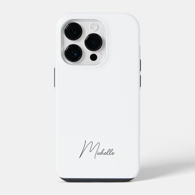 Professional Elegant Plain Minimalist Script iPhone Case (Back)