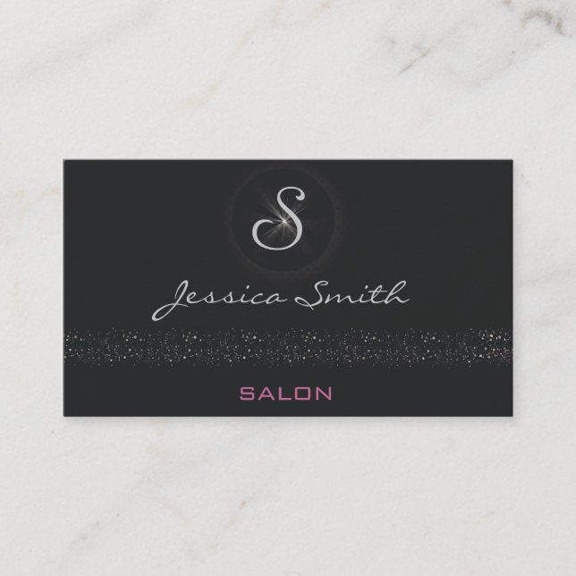 Professional elegant plain  monogram business card (Front)