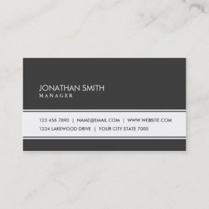Professional Elegant Plain Simple Black and White Business Card