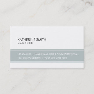 Professional Elegant Plain Simple Grey and White Business Card