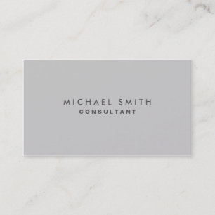 Professional Elegant Plain Simple Modern Grey Business Card