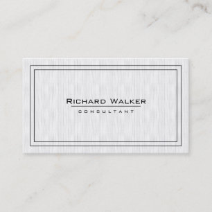 Professional Elegant Plain White Square Boarder Business Card