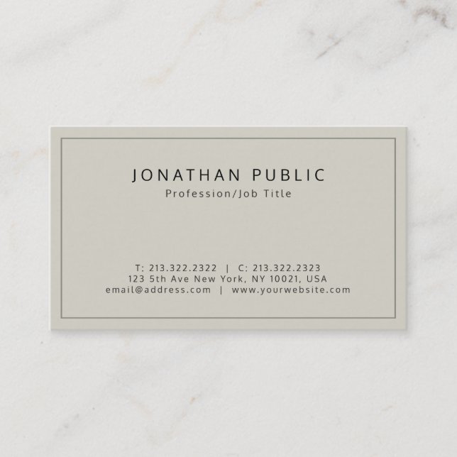 Professional Elegant Premium Silk Finish Luxe Business Card (Front)