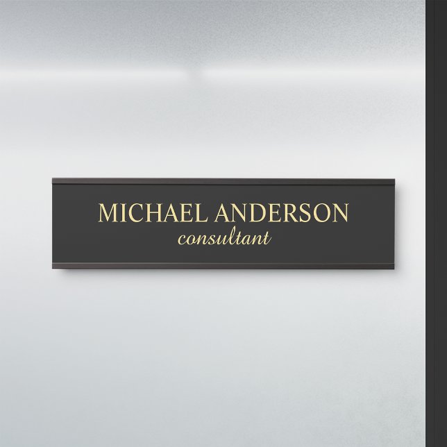 Professional Elegant Script Black and Gold Door Sign (Creator Uploaded)