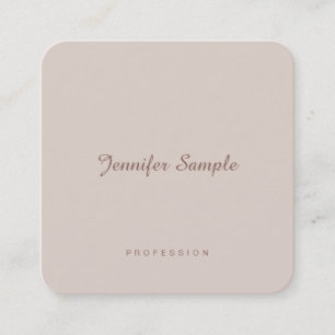 Professional Elegant Script Modern Minimalist Chic Square Business Card