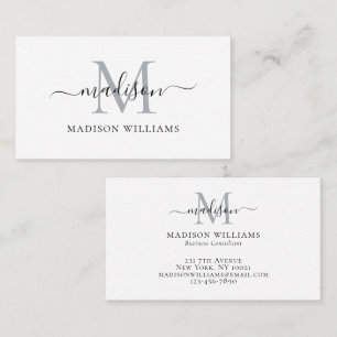 Professional Elegant Signature Monogram Script Business Card