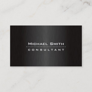 Professional Elegant Simple Black Brushed Metal Business Card