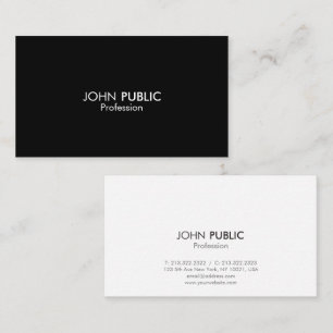 Professional Elegant Simple Design Black and White Business Card