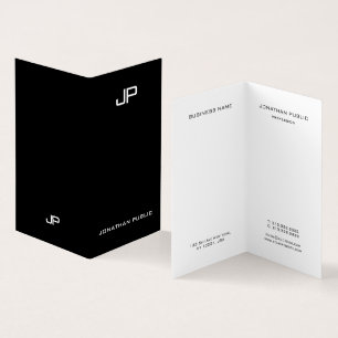 Professional Elegant Simple Modern Monogram Folded Business Card