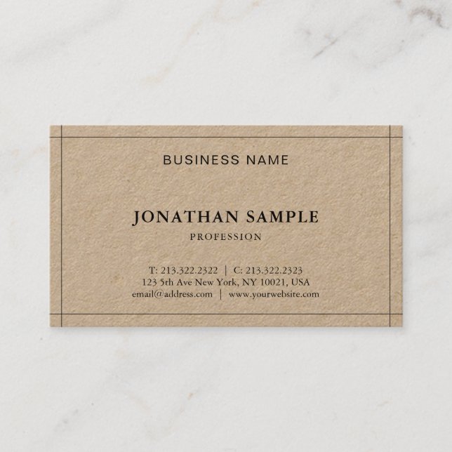 Professional Elegant Simple Modern Plain Luxury Business Card (Front)