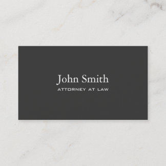 Professional Elegant Simple Plain Attorney Black Business Card