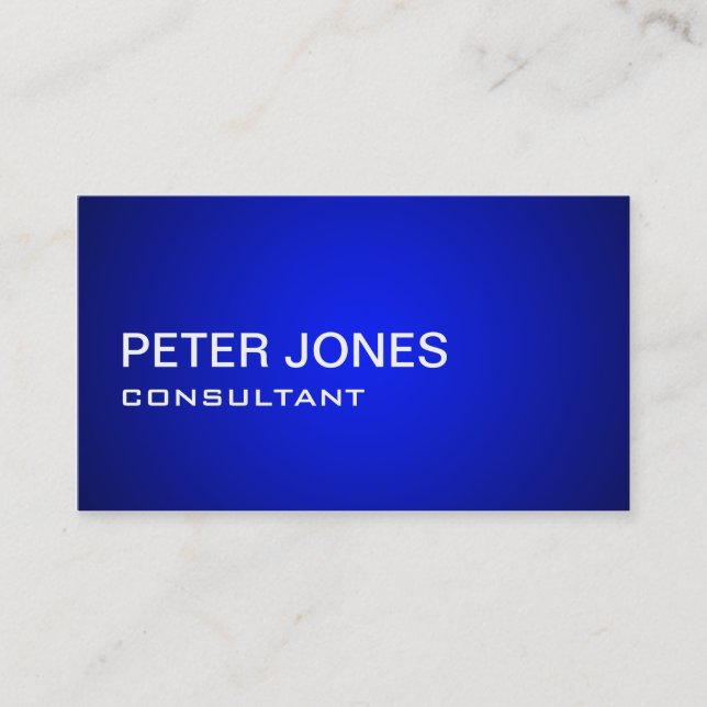 Professional Elegant Simple Plain Blue Gradient Business Card (Front)