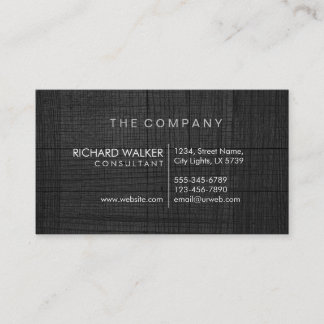 Professional Elegant Subtle Black Wood Modern Business Card