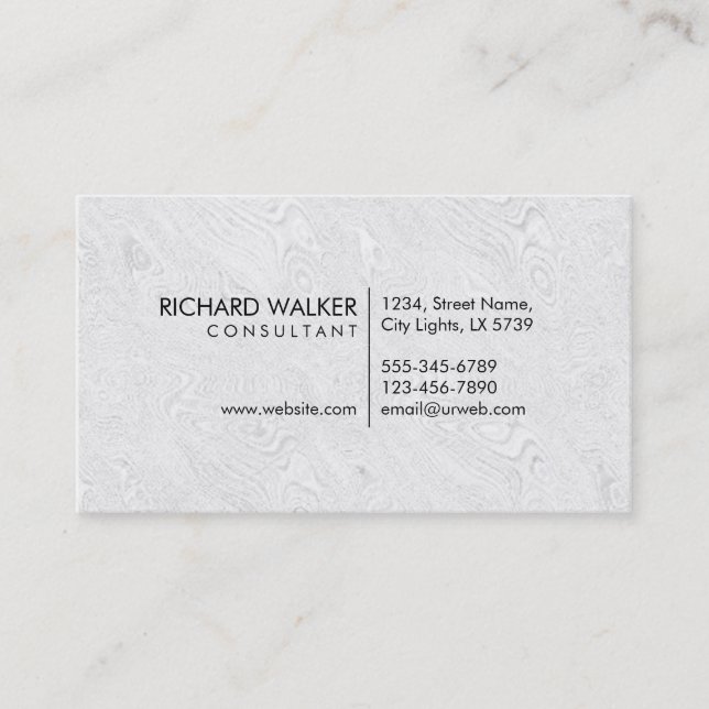 Professional Elegant Subtle White Plain Modern Business Card (Front)
