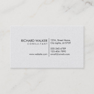 Professional Elegant Subtle White Plain Modern Business Card