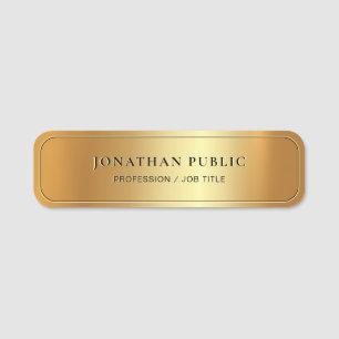 Professional Elegant Template Gold Glam Luxury Name Tag