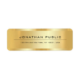 Professional Elegant Template Gold Return Address
