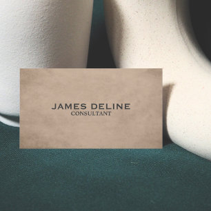 Professional Elegant Texture Beige Consultant Business Card