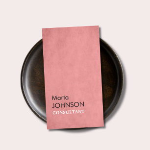 Professional Elegant Texture Pink Consultant Business Card