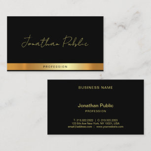 Professional Elegant Typography Name Black Gold Business Card