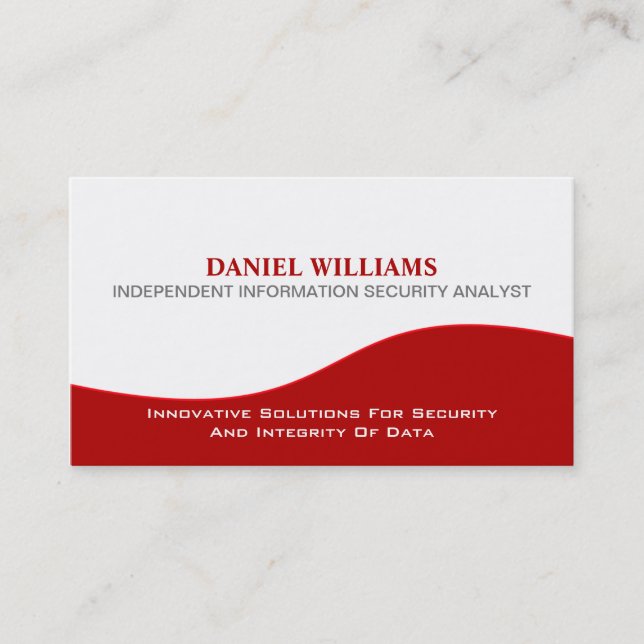 Professional Elegant Unique Security Analyst Business Card (Front)