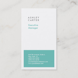 Professional elegant white blue minimalist modern business card