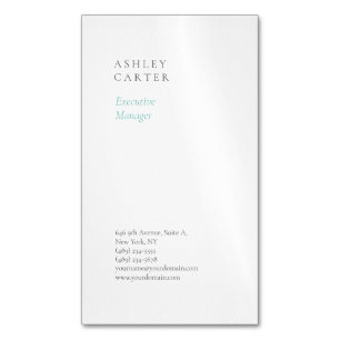 Professional elegant white blue minimalist modern 	Magnetic business card