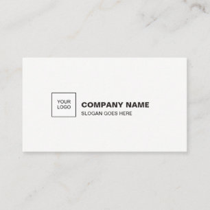 Professional Elegant White Clean Plain Company Business Card