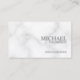 Professional Elegant White Marble Business Card