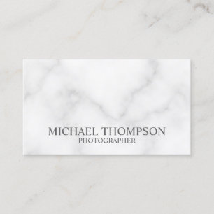 Professional Elegant White Marble Business Card