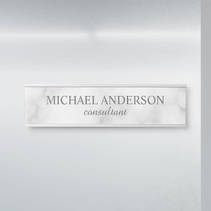 Professional Elegant White Marble Door Sign
