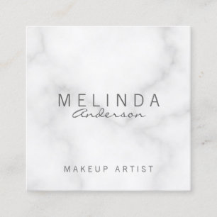 Professional Elegant White Marble Square Business Card