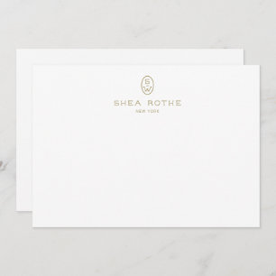 Professional Elegant White Monogram   Thank You Card