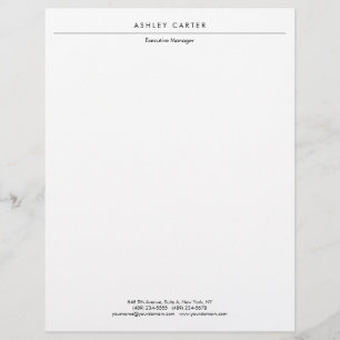 Professional elegant white plain minimalist modern letterhead
