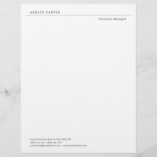 Professional elegant white plain minimalist modern letterhead