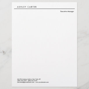 Professional elegant white plain minimalist modern letterhead