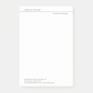 Professional elegant white plain minimalist modern post-it notes