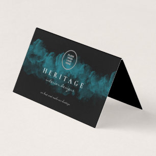 Professional Emerald Green Misty Logo Business Card