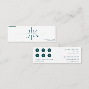 Professional Emerald Green Modern Minimalist Salon Loyalty Card