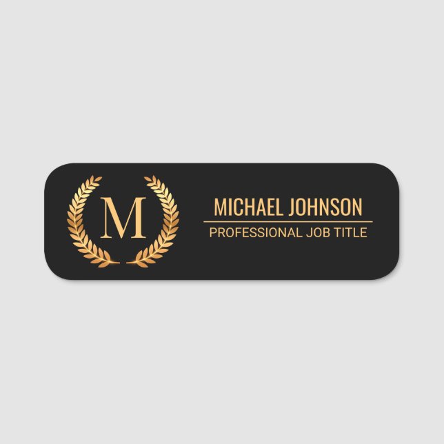 Professional Employee Gold Name Tag (Front)